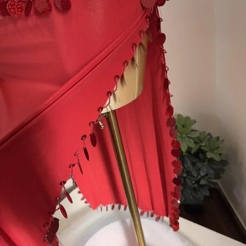 FIFI Rouge – Tenue de Danse Orientale 2 Pièces (Tenue + Ceinture)