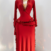 FIFI Rouge – Tenue de Danse Orientale 2 Pièces (Tenue + Ceinture)