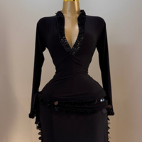 FIFI Noire – Tenue de Danse Orientale 2 Pièces (Tenue + Ceinture)