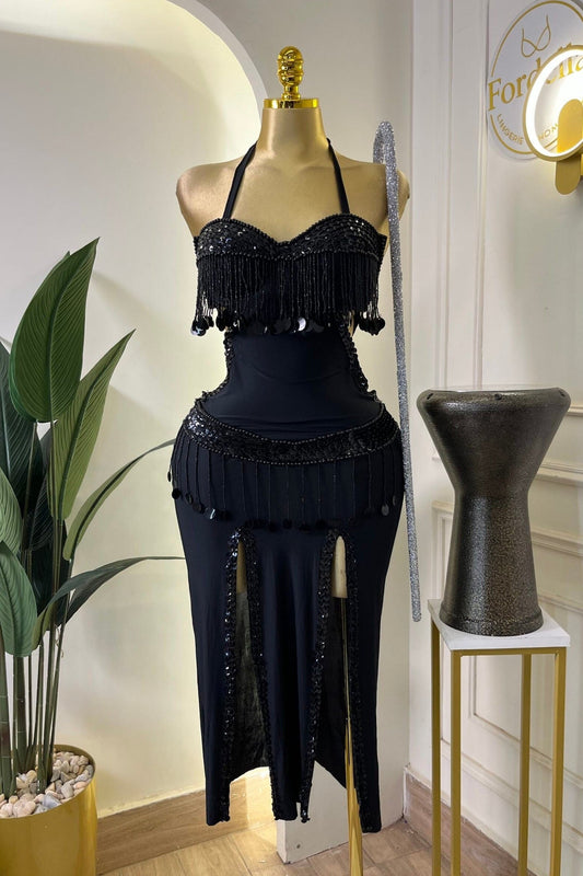 Nuit Classique Noire : Costume de Danse Orientale
