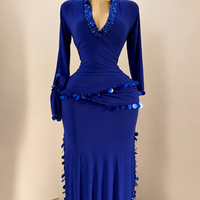 FIFI Bleu – Tenue de Danse Orientale 2 Pièces (Tenue + Ceinture)