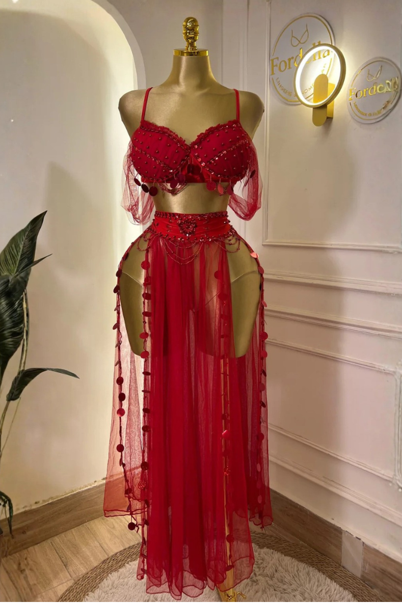 Rubis Passion Rouge : Costume de Danse Orientale